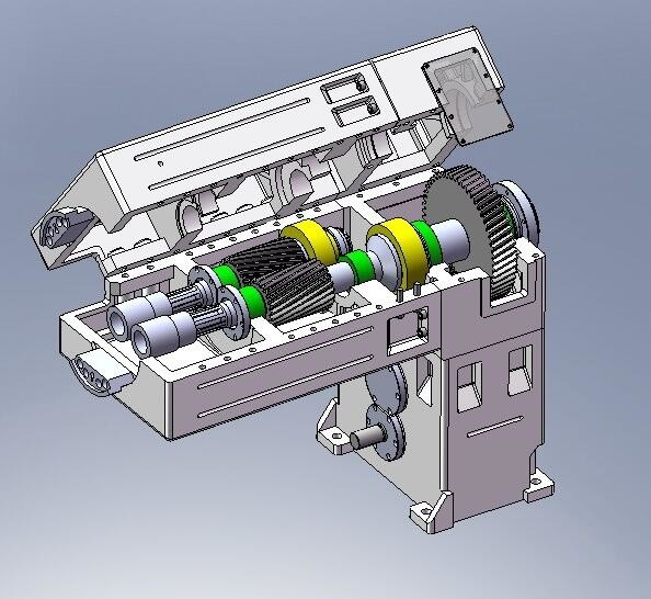 Block-Typ-Konik-Zwei-Schrauben-Extruder mit vertikaler Getriebe-Typ-Box mit hohem Drehmomentgetriebe-Reduktor