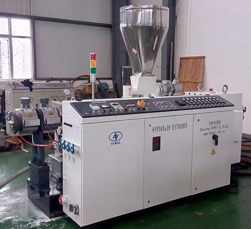 Intergral Reduktor Zwillingschraubextruder für PVC-Rohrgranulate zur Herstellung von HYPS65/28 22kw
