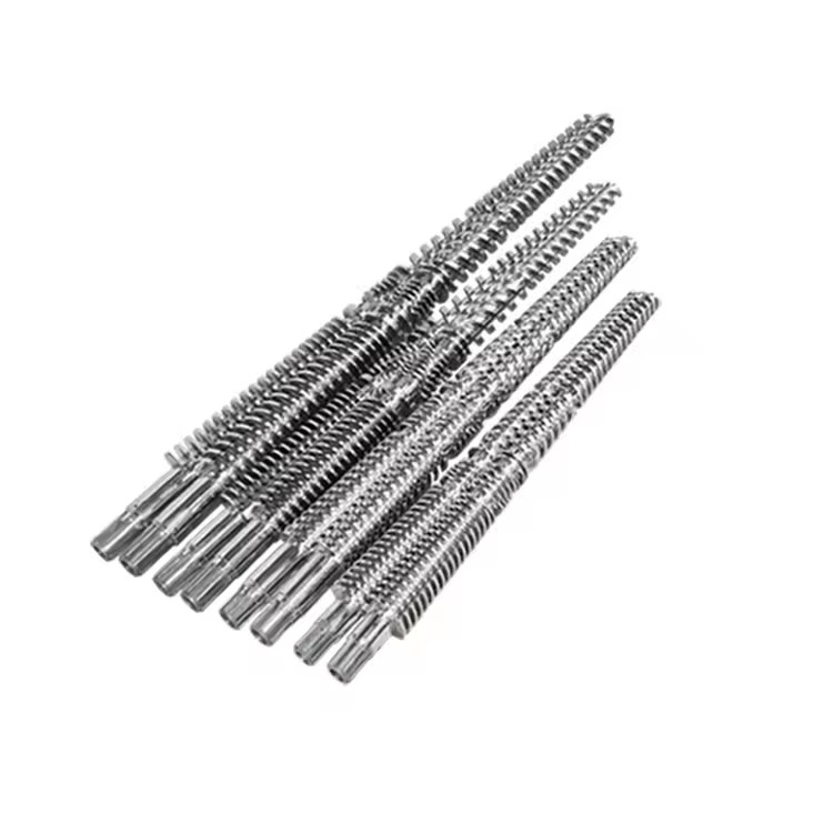 Kunststoff-Extruder Kegel-Twin-Schraube und Lauf / Bimetall-Schraube und Lauf für Doppelschraub-Extruder
